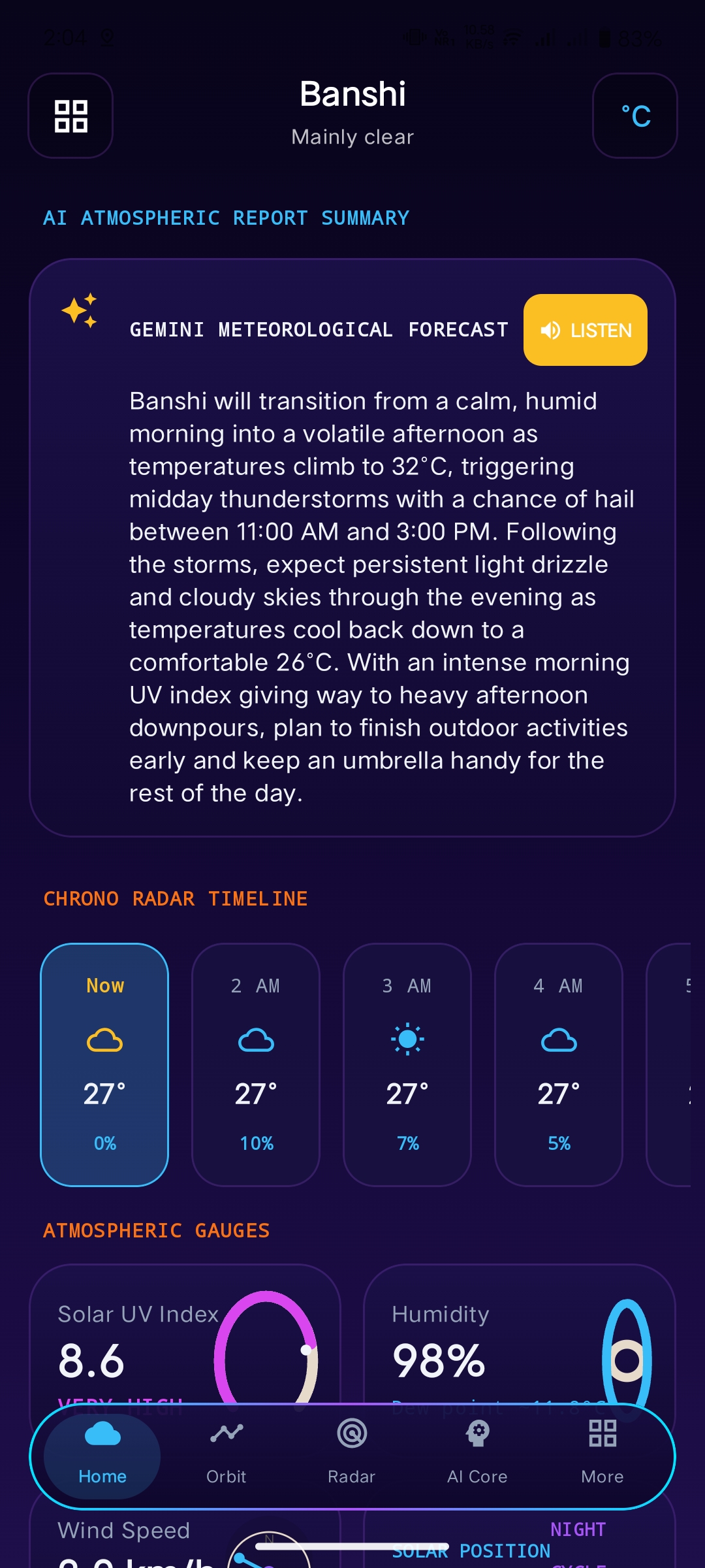 Screenshot 2 of Weather OS project